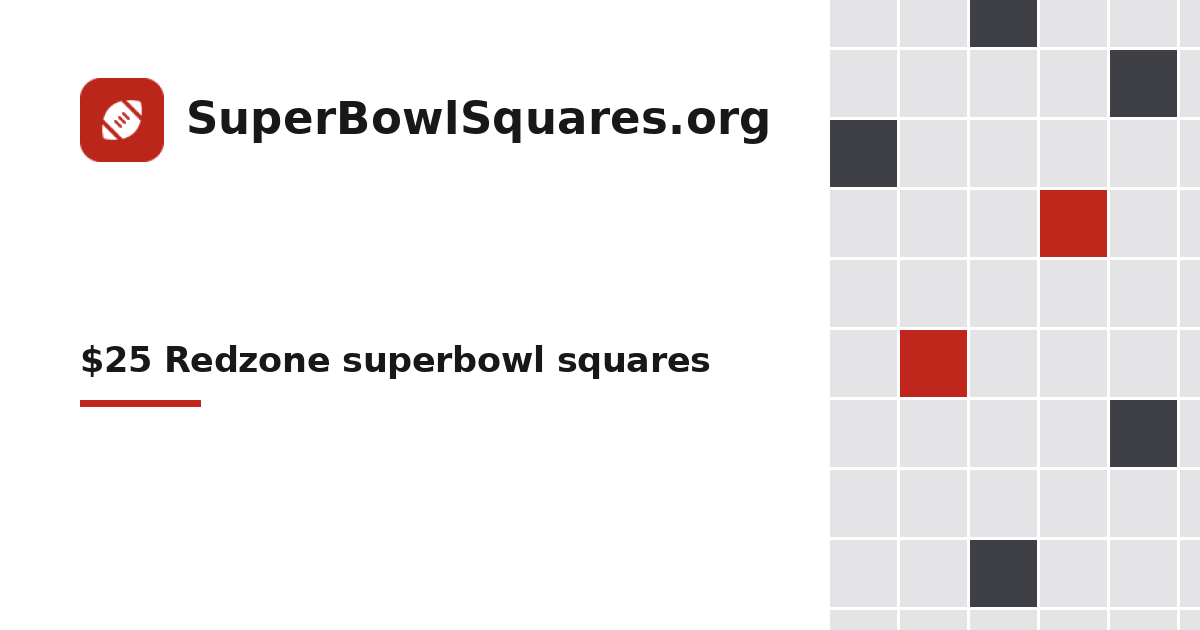 Reddzone Box $25 Redzone superbowl squares